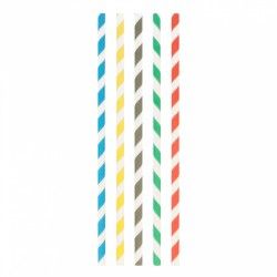 Pailles en papier multicolore (0,6cm)