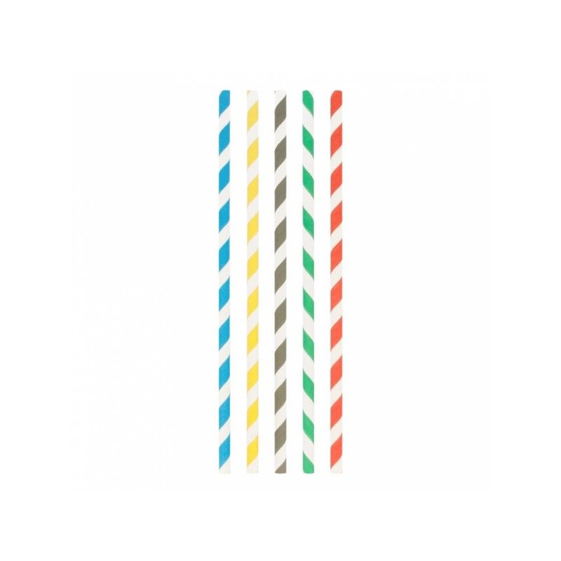 Pailles en papier multicolore (0,6cm)