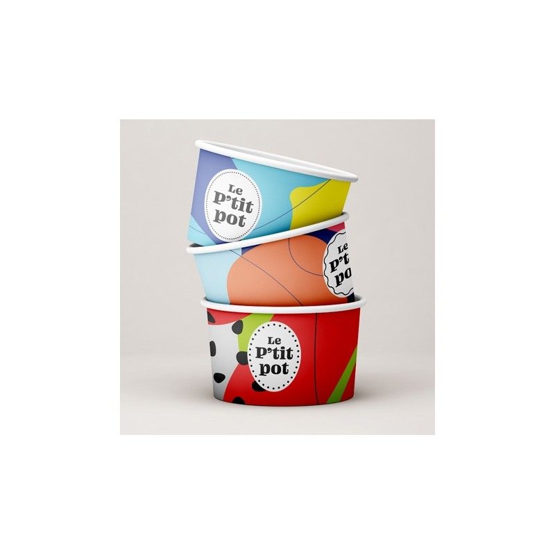 Pot de glace en carton 390ml - 3 ou 4 boules Pot de glace en carton 390ml - 3 ou 4 boules