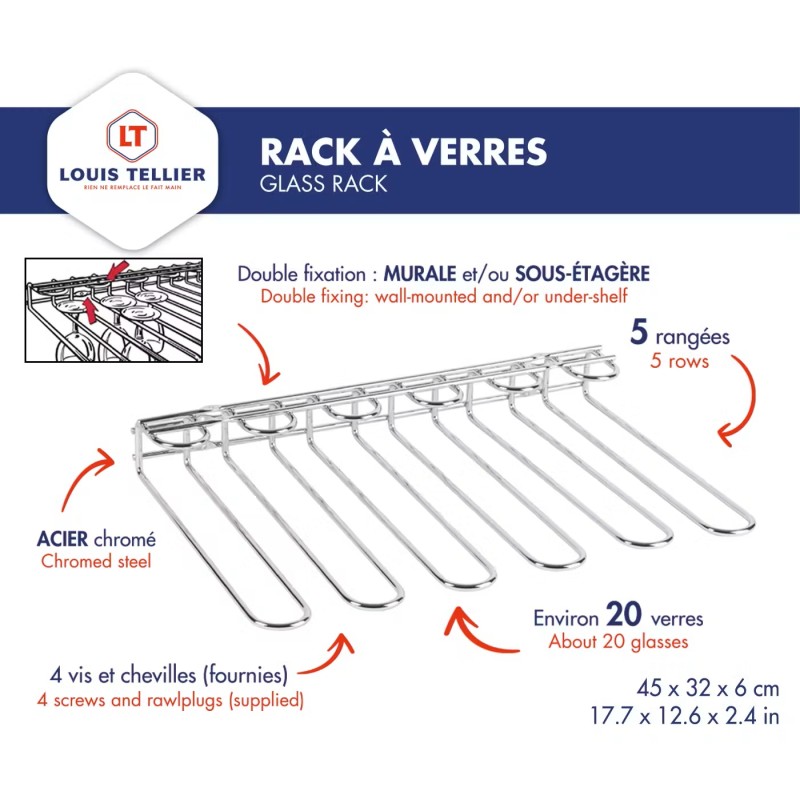 Rack à verres - 20 verres - Louis Tellier