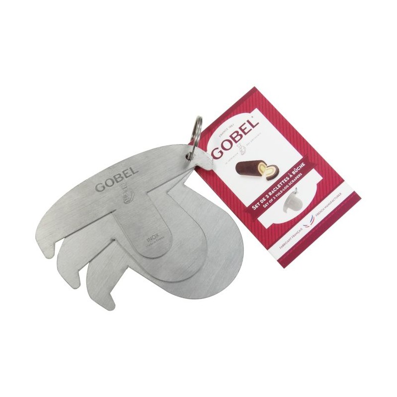Lot de 3 raclettes à bûche - inox - Gobel