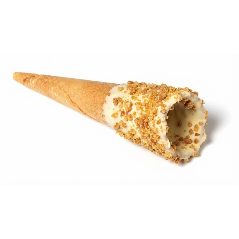 Cornet amandes chocolat blanc (4,5x20cm) [product.brand] 1 - Univers du glacier 