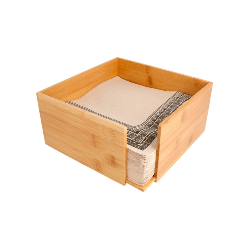 Distributeur en bambou pour serviettes 19,5x19,5 cm