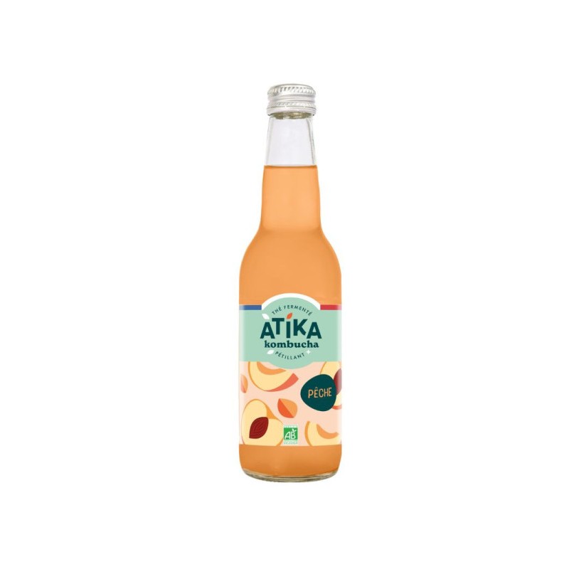 ATIKA Kombucha Pêche 33cl x12 Bio