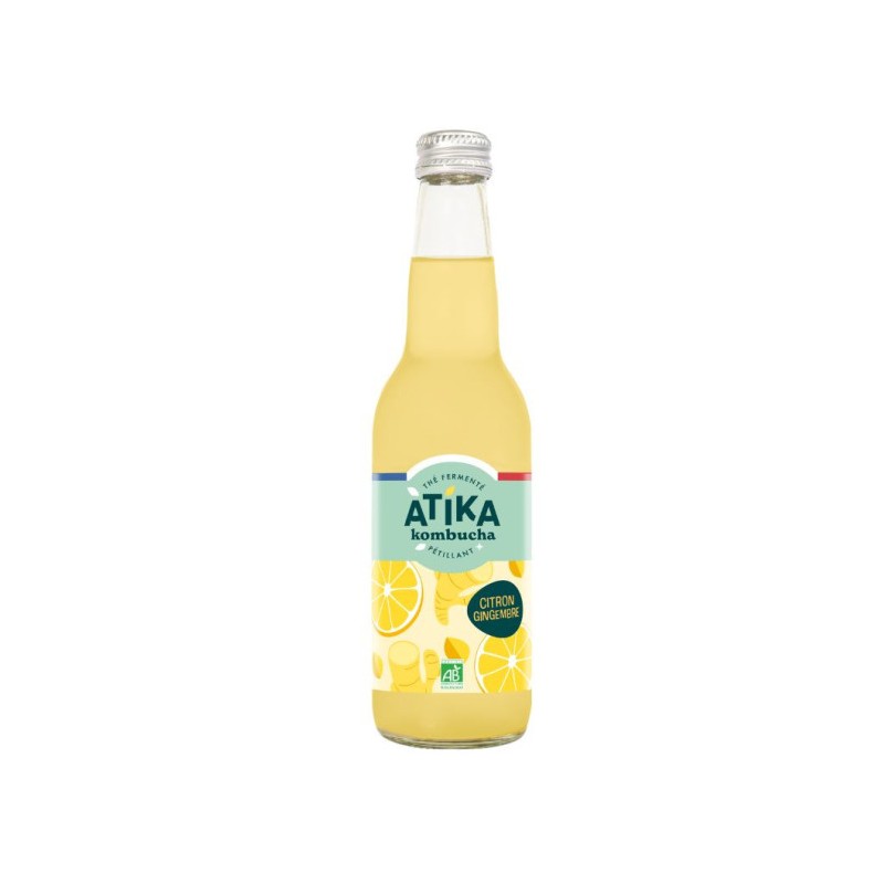 ATIKA Kombucha Citron Gingembre 33 cl x 12 Bio [product.brand] 1 - Univers du glacier 