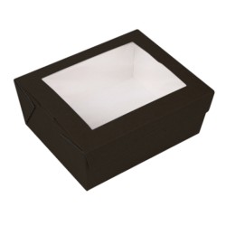Boite pour salade noir avec fenêtre