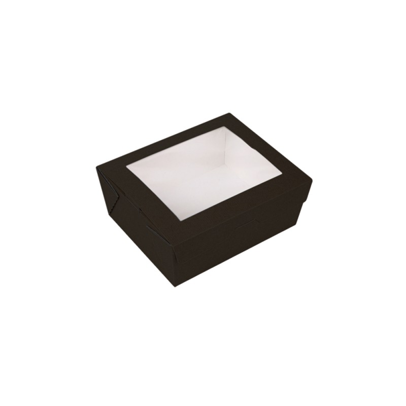 Boite pour salade noir avec fenêtre