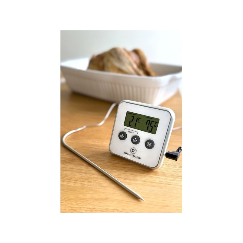 Thermomètre à sonde magnétique et minuteur