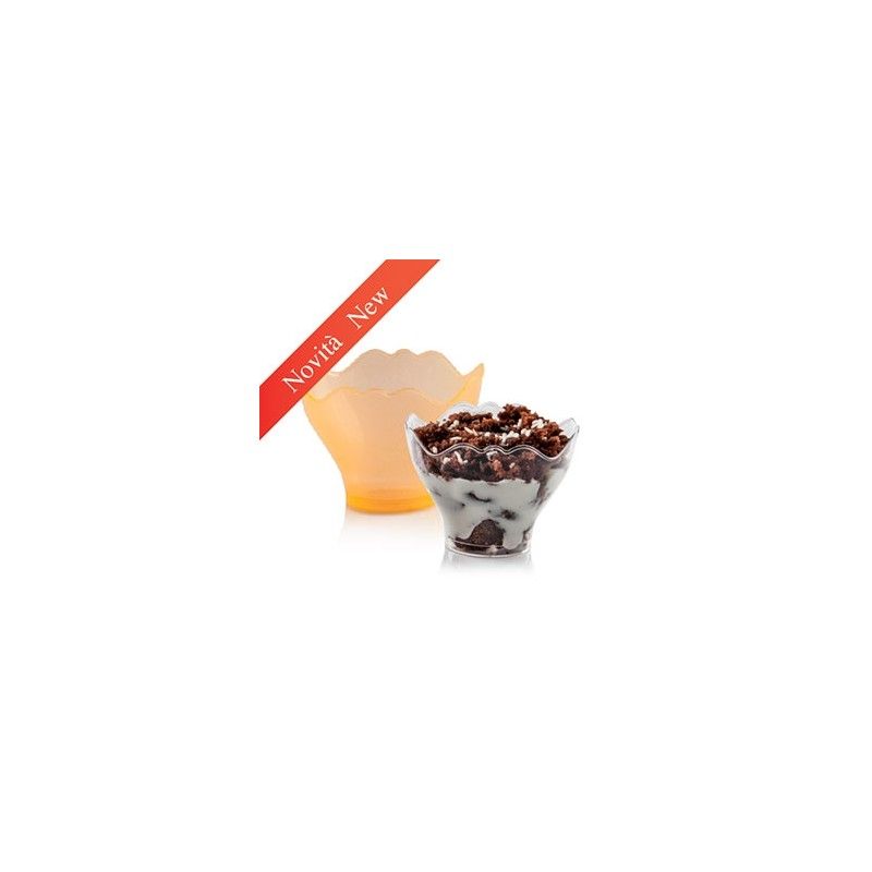 Pot de glace en plastique transparent 450ml - 4 boules